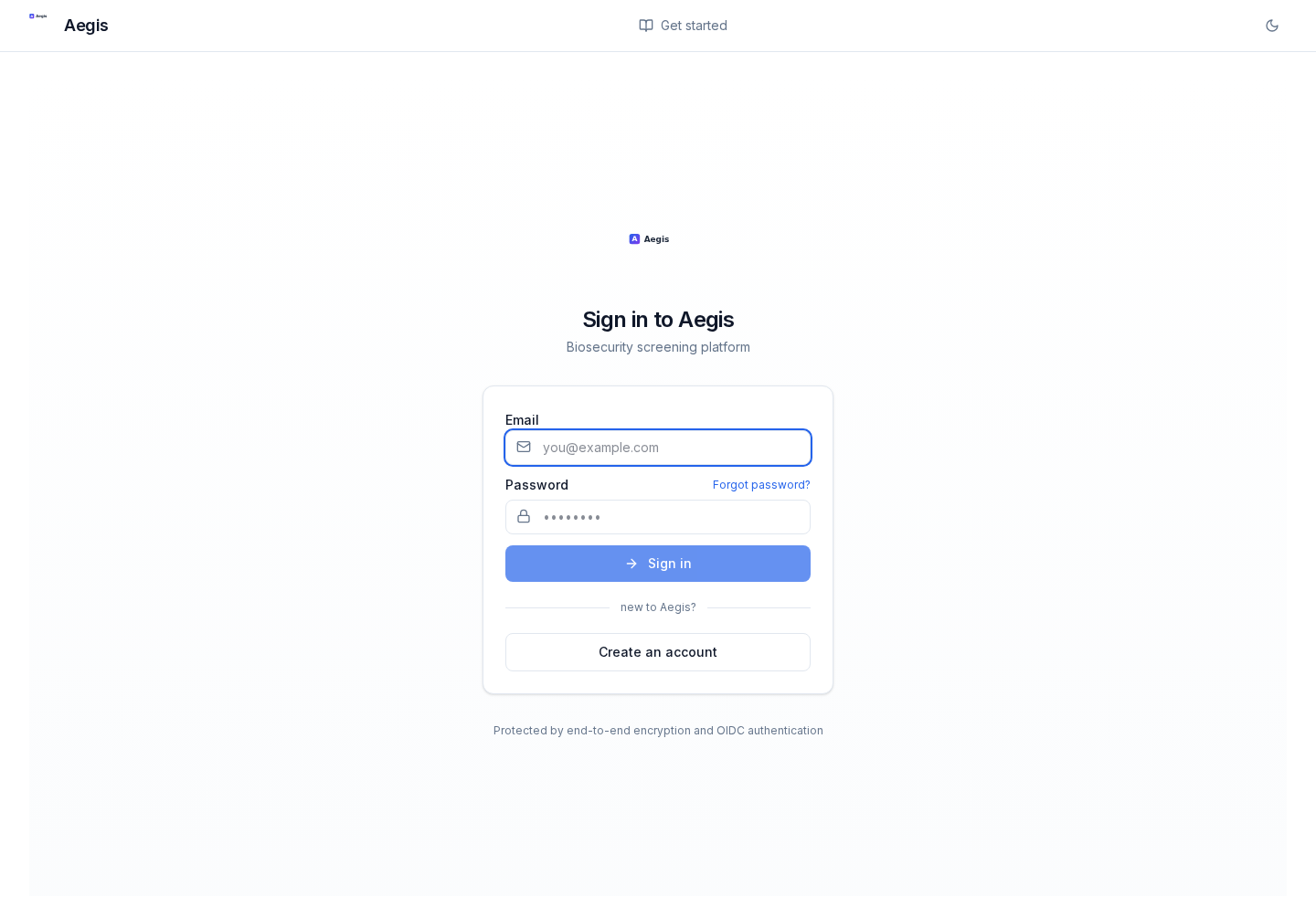 Sign-in page